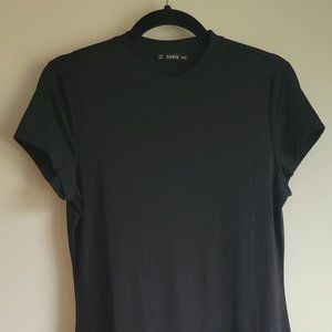 SHEIN Black T Shirt Dress Short Sleeve Ankle XL
